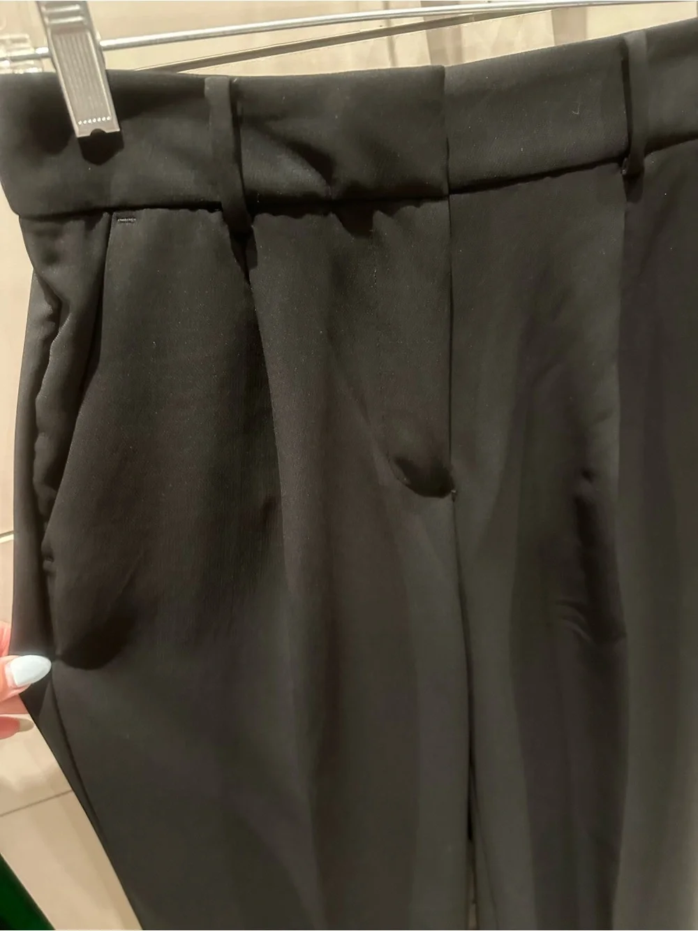 LOFT Black Wide-Leg Trousers